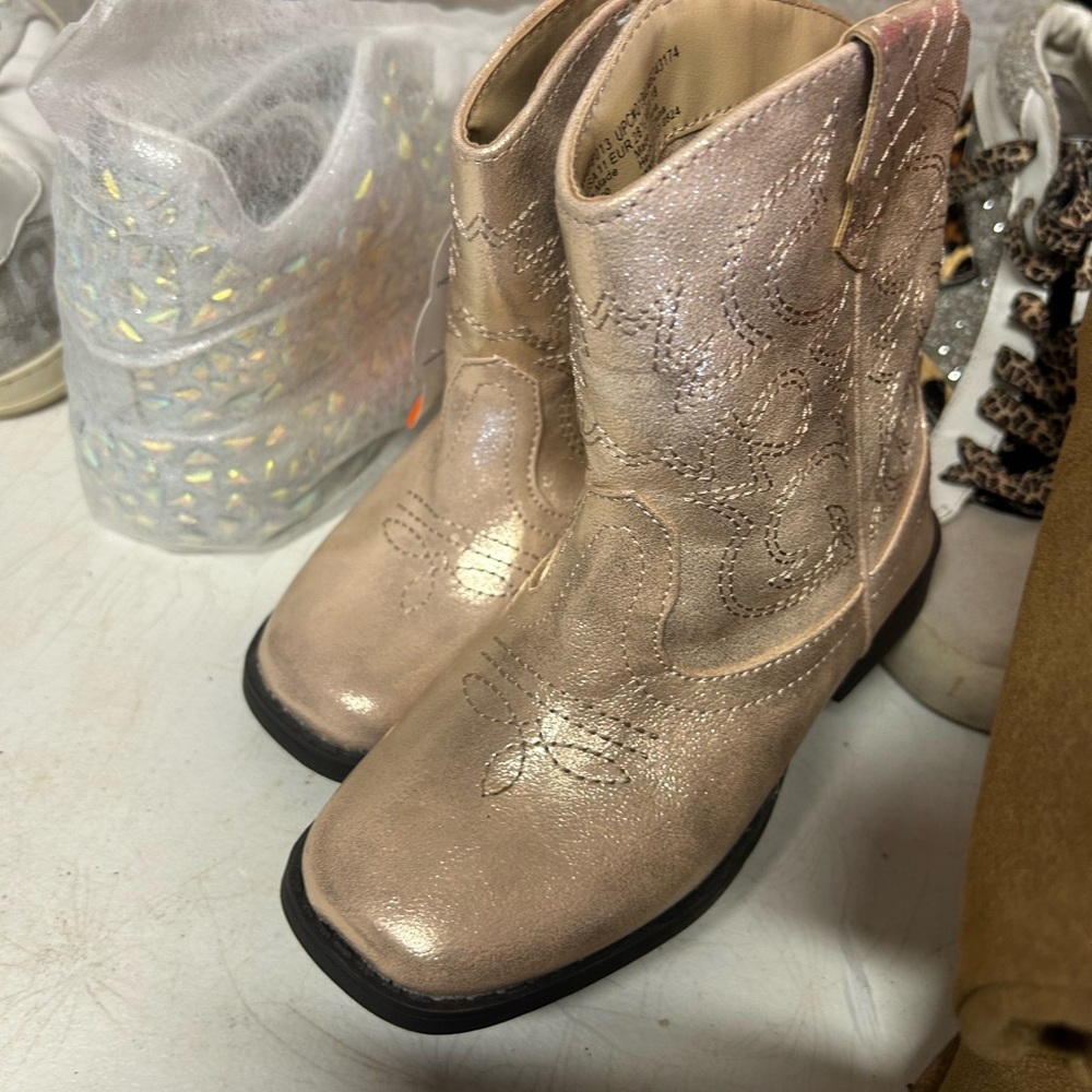Kids Metallic Western Boots